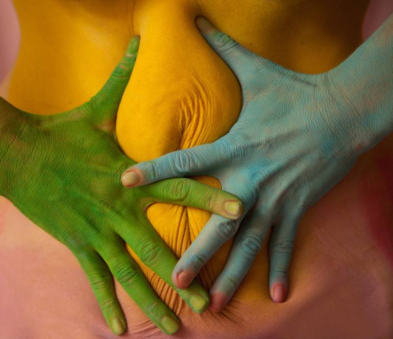 A futuristic nude art photograph with technological themes, suggesting the future of the genre.