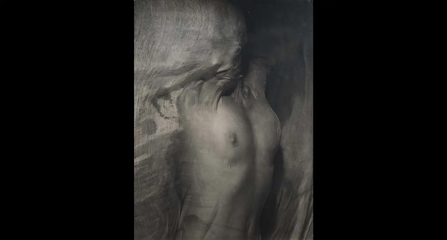 Nude under Wet Silk, a photograph by Erwin Blumenfeld.
