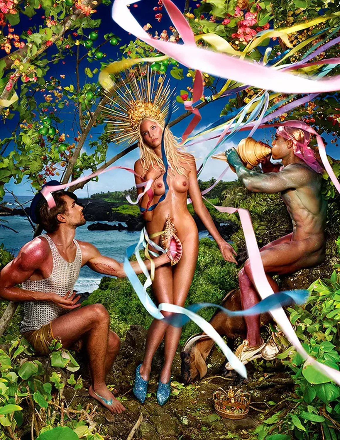 Rebirth of Venus by David LaChapelle, a hyper-saturated take on Botticelli's painting.